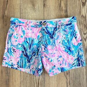 Lilly Pulitzer Callahan Knit Shorts In Periwinkle Purple Fan Sea Size 2
